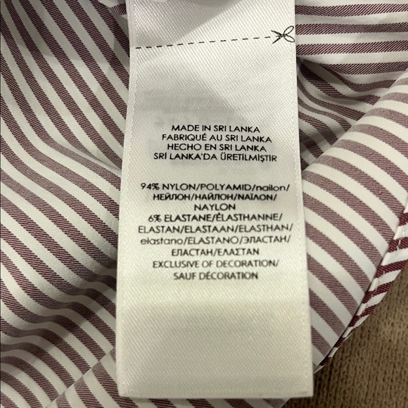Ralph Lauren Men’s Classic Fit Striped Dress Shirt - White & Burgundy/Brown - Picture 6 of 7